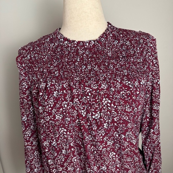 J. Crew Floral Burgundy Blouse - Picture 4 of 7